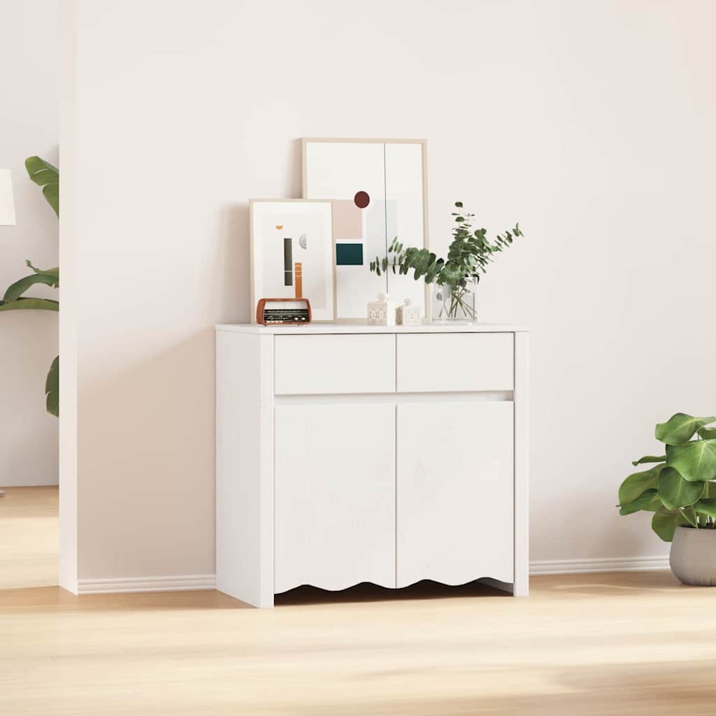 Sideboard "DRAMMEN" White 79x43x75,5 cm Solid Wood Pine