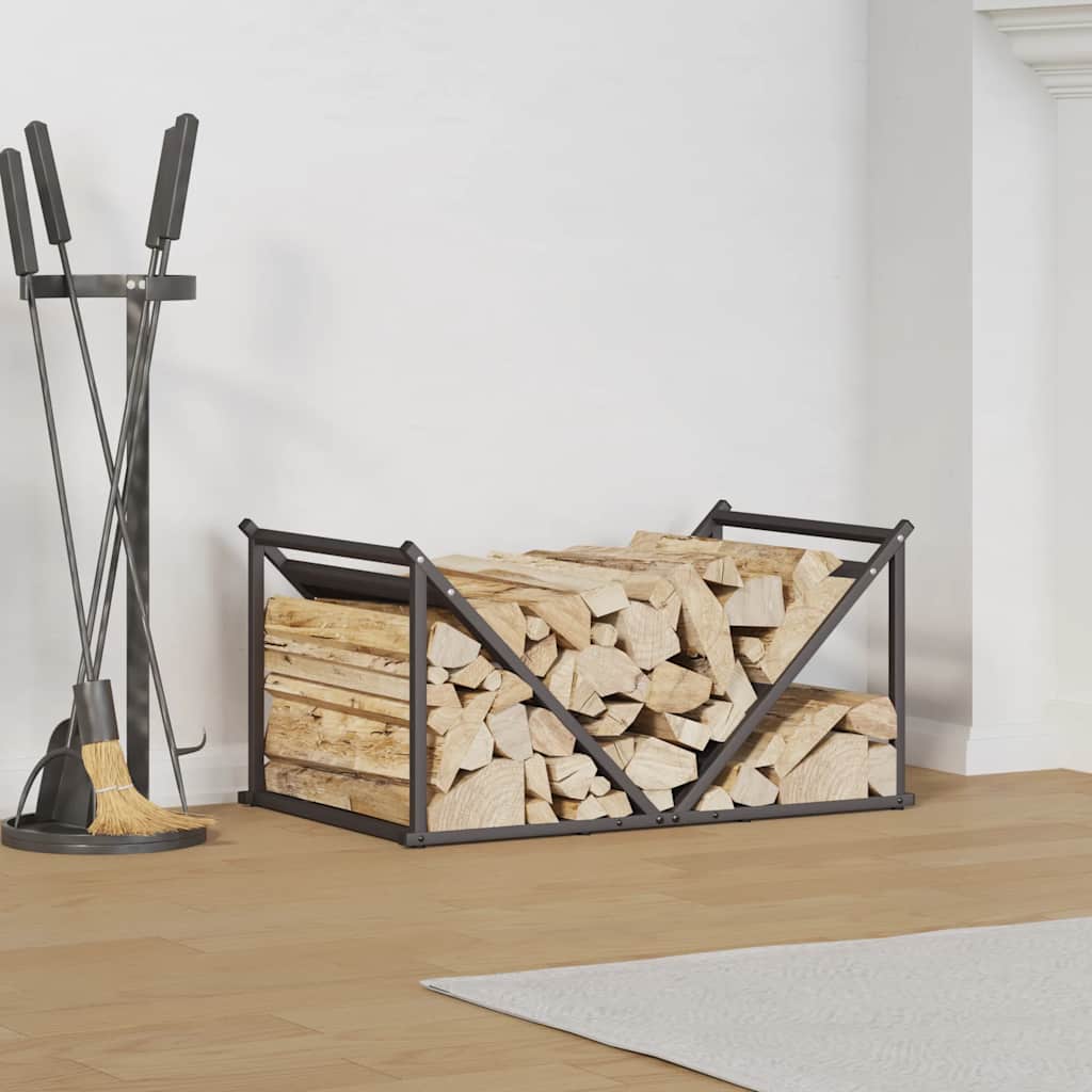 Firewood Rack Black 70x43x34.5 cm Cold-rolled steel