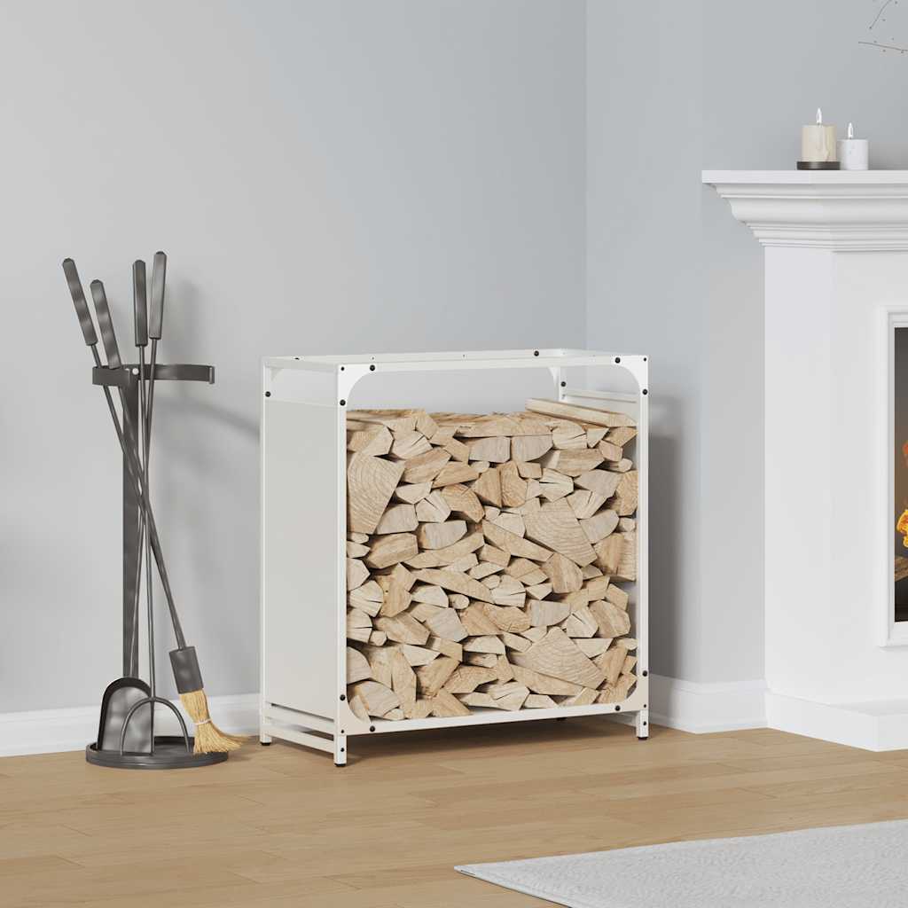 Firewood Rack White 60x28x65 cm Cold-rolled steel