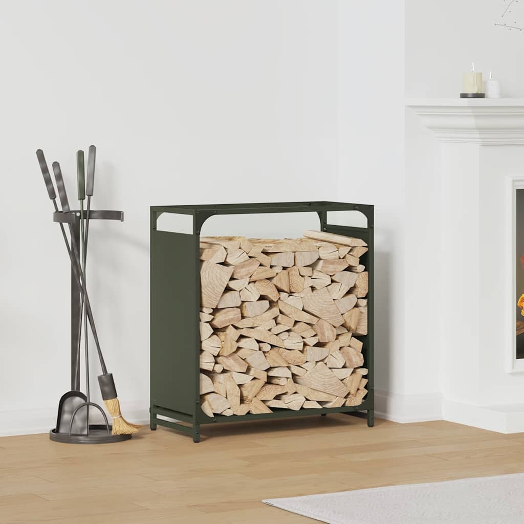 Firewood Rack Olive Green 60x28x65 cm Cold-rolled steel