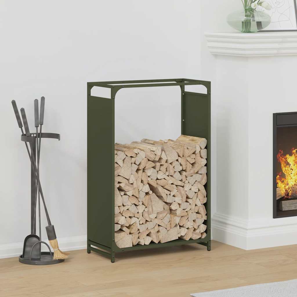 Firewood Rack Olive Green 60x28x90 cm Cold-rolled steel