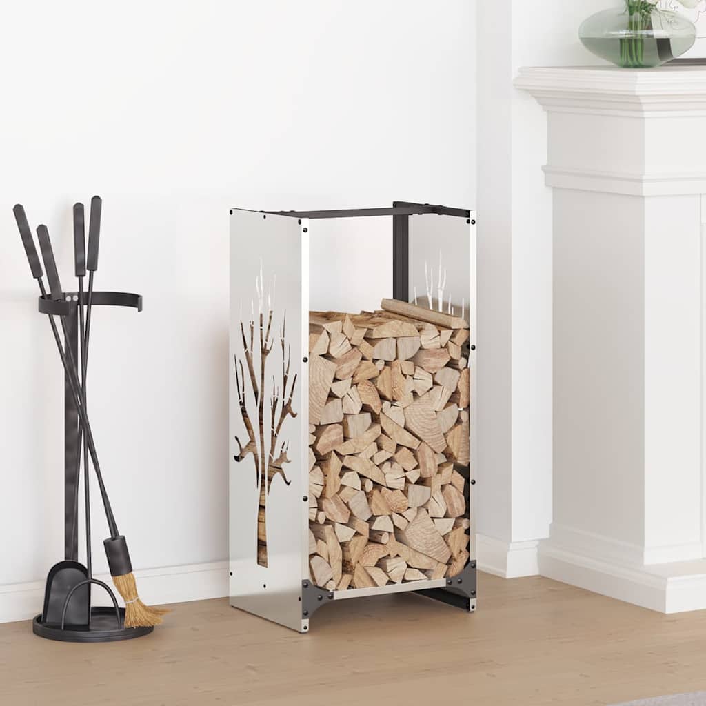 Firewood Rack 40x30x80 cm Stainless Steel