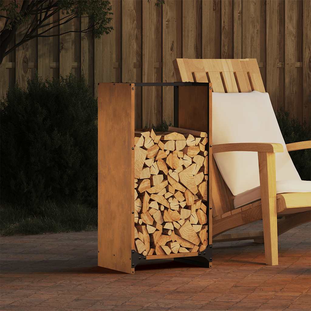 Firewood Rack 40x30x80 cm Weathering Steel