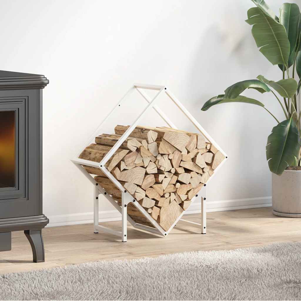Firewood Rack White 60x25x60 cm Cold-rolled steel