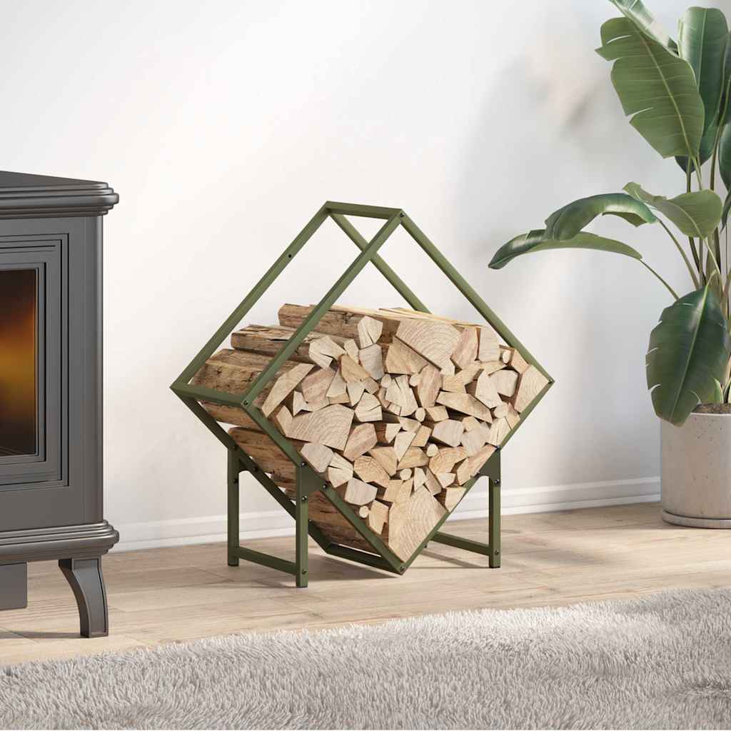 Firewood Rack Olive Green 60x25x60 cm Cold-rolled steel