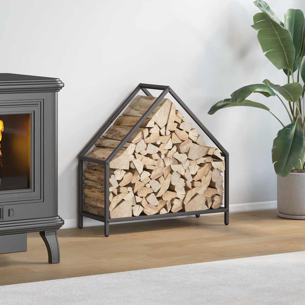 Firewood Rack Black 60x25x60 cm Cold-rolled steel