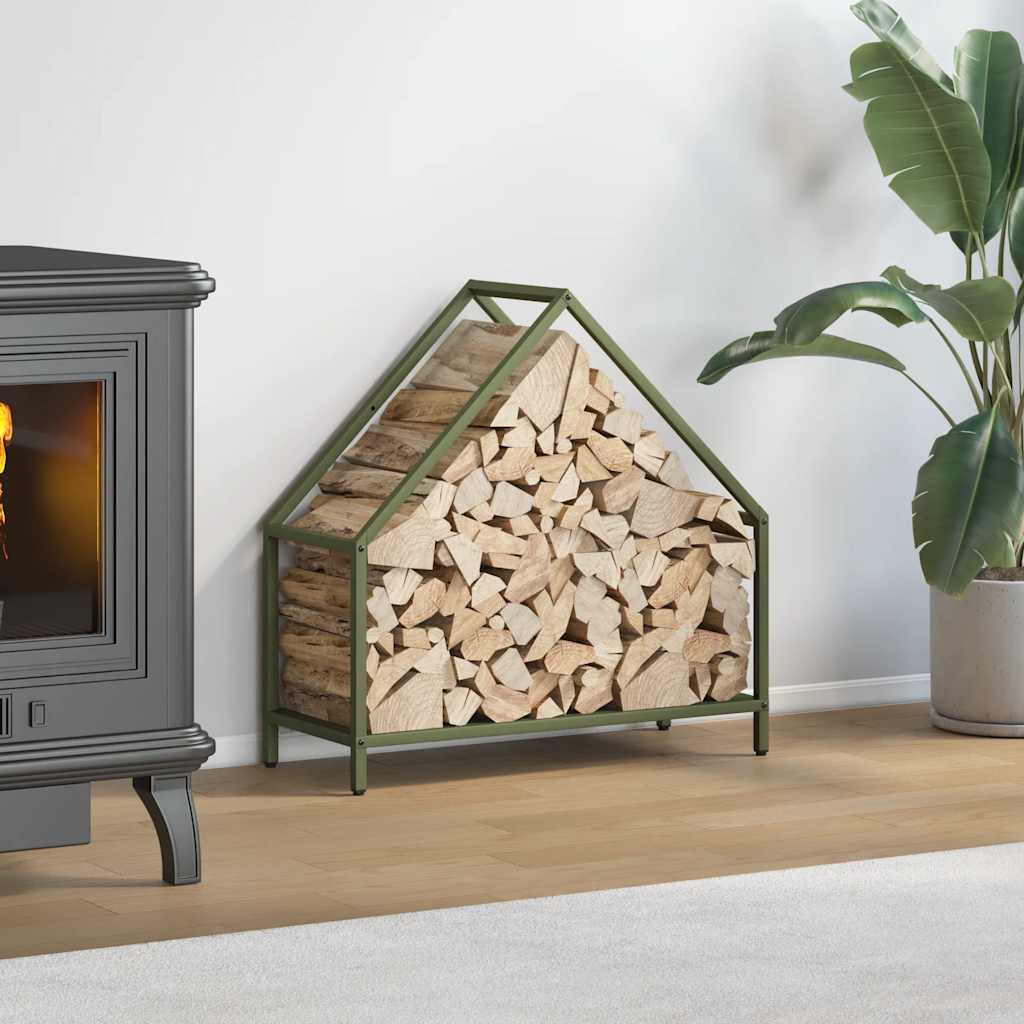 Firewood Rack Olive Green 60x25x60 cm Cold-rolled steel