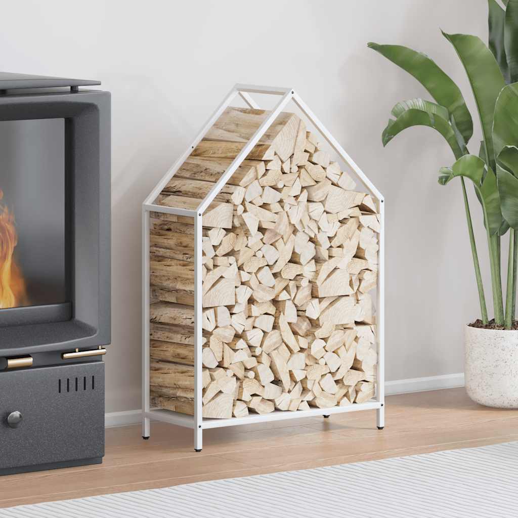 Firewood Rack White 60x25x90 cm Cold-rolled steel