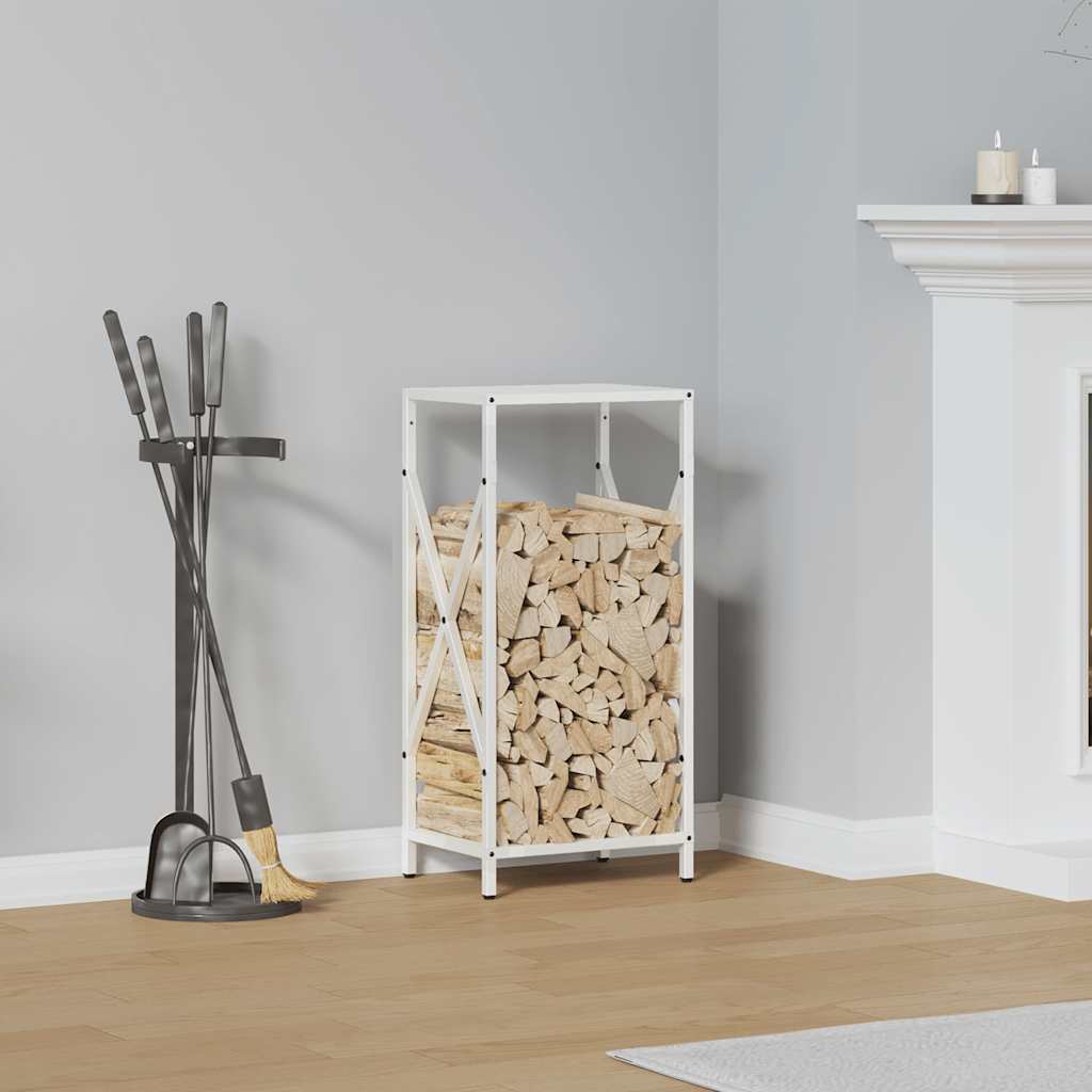 Firewood Rack White 34x25x70 cm Cold-rolled steel