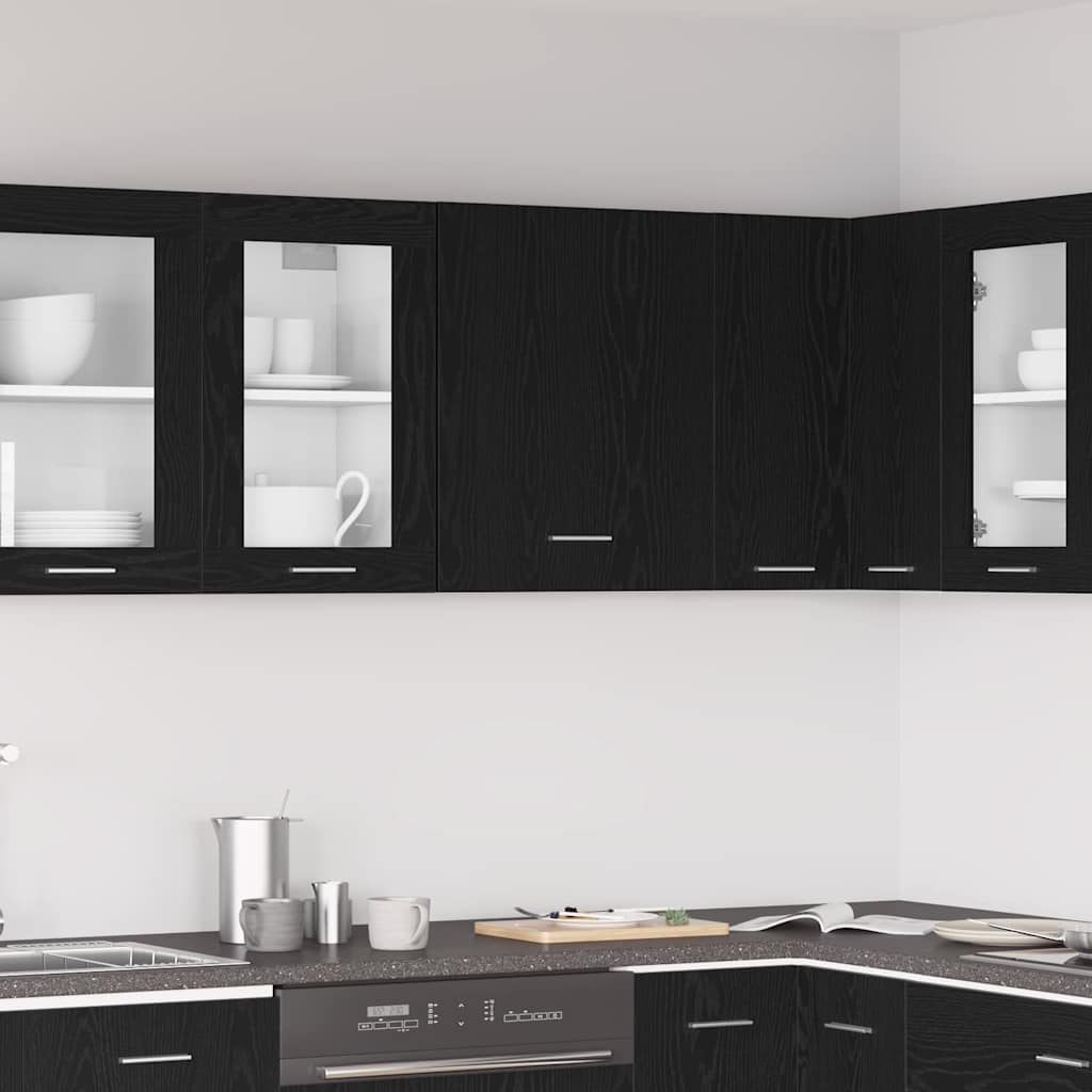 Black Oak Hanging Cabinet 50x31x60 cm, Made from Engineered Wood