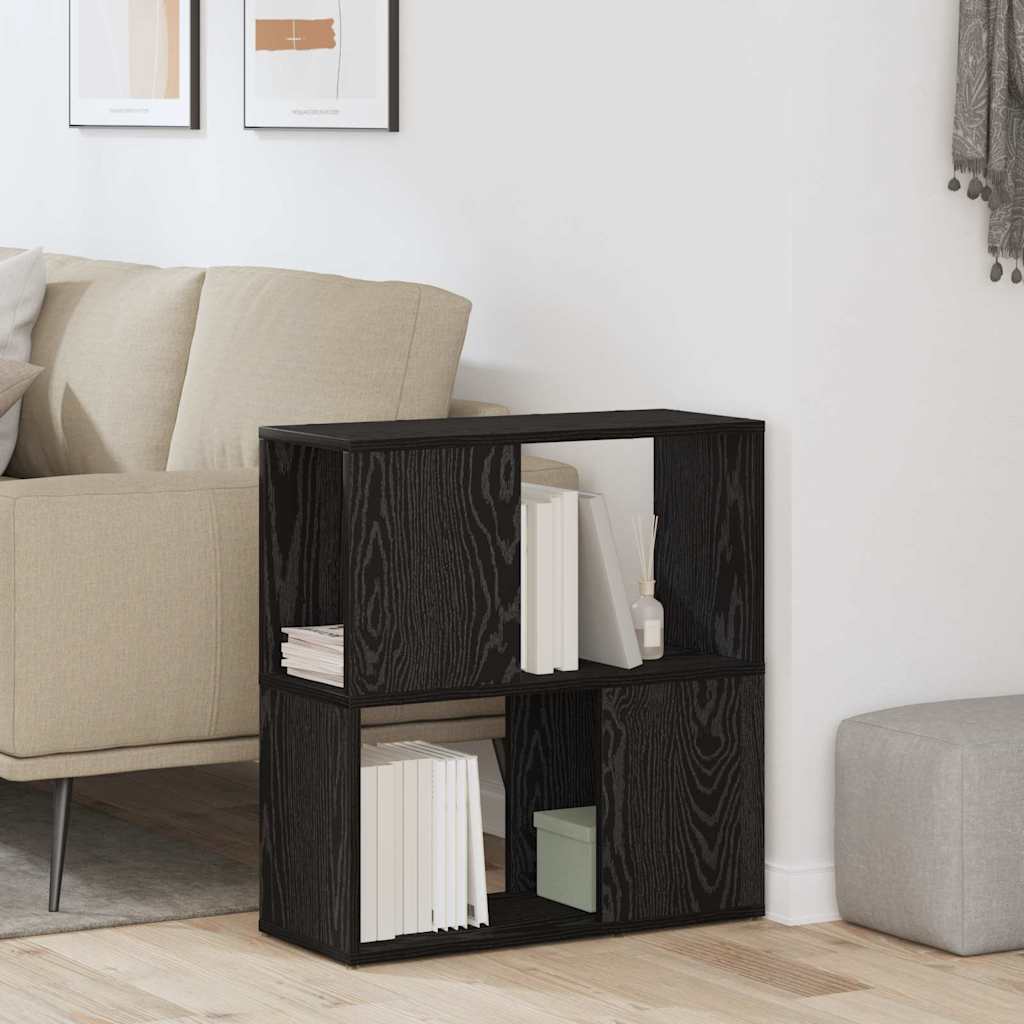 Black Oak Bookshelf - 60x24x63 cm, Made of Engineered Wood