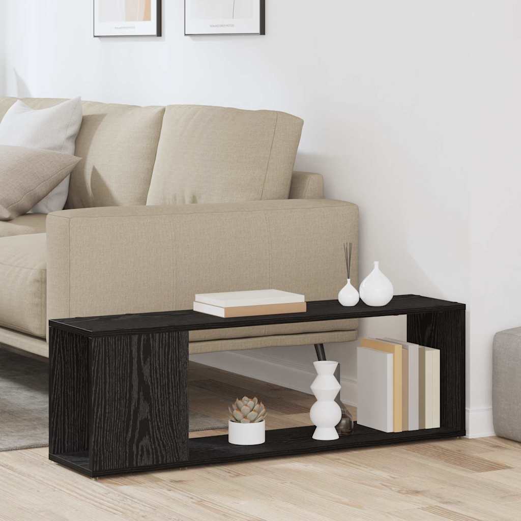 Black Oak Book Shelf 100x24x32 cm Made of Engineered Wood