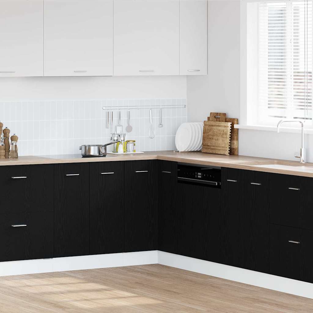 Black Oak Corner Bottom Cabinet - 75.5 x 75.5 x 81.5 cm, Made from Engineered Wood