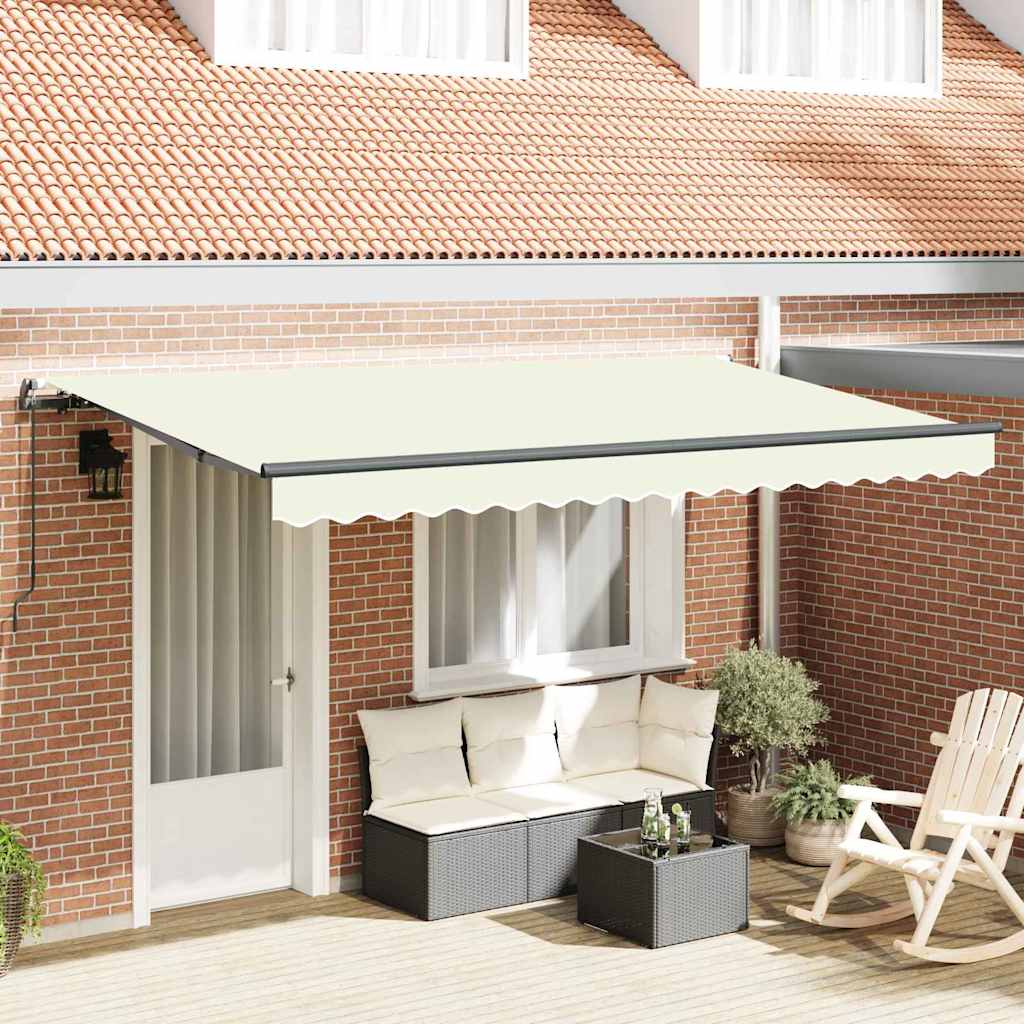 ENOWOD Retractable Awning Manual 350x200 cm Fabric - Cream