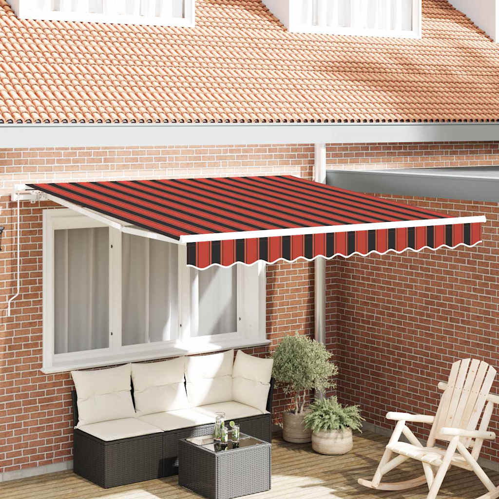 ENSVALE Retractable Awning Retractable and Brown 300x250 cm - Orange