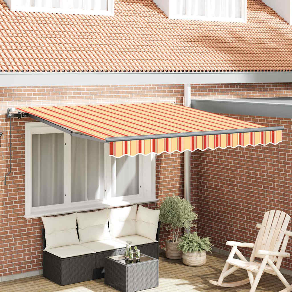 Manual Retractable Awning Yellow and Orange 300x250 cm