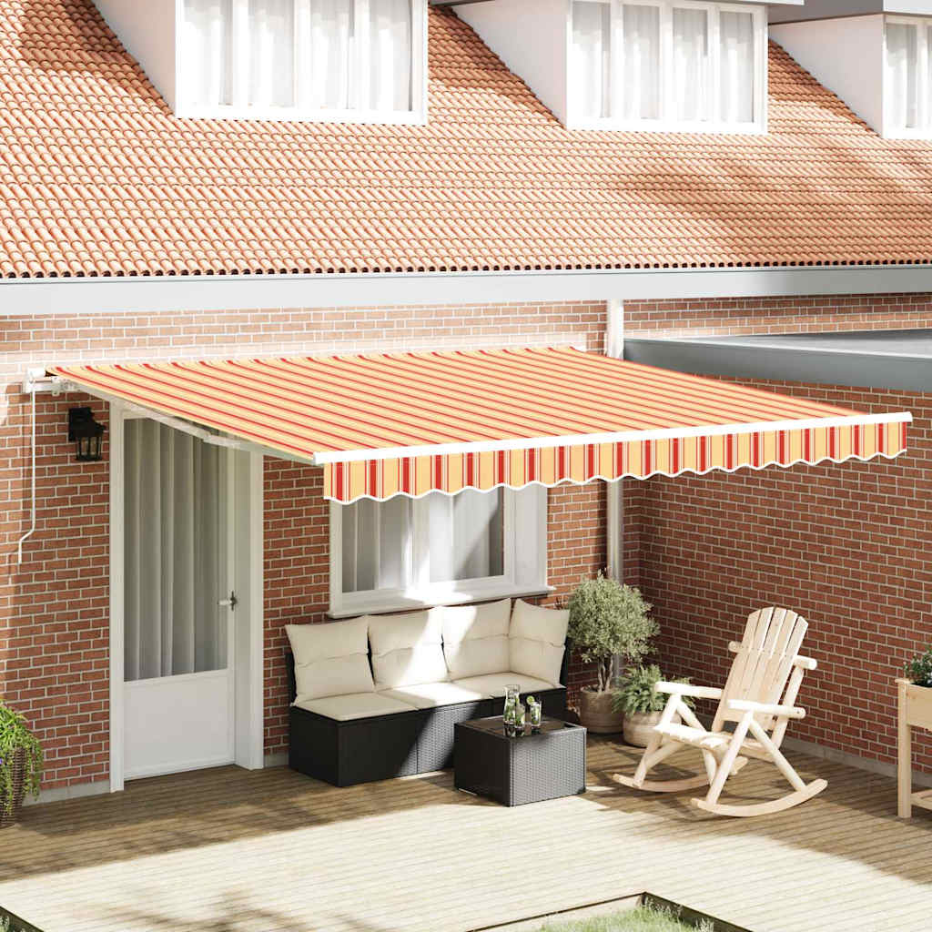 SIRIDG Retractable Awning Manual and Orange 400x300 cm - Yellow