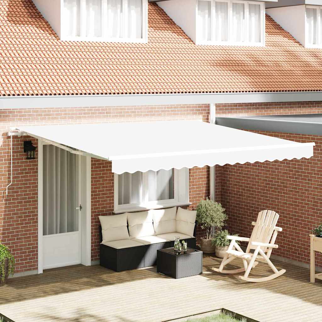 Manual Retractable Awning White 400x300 cm