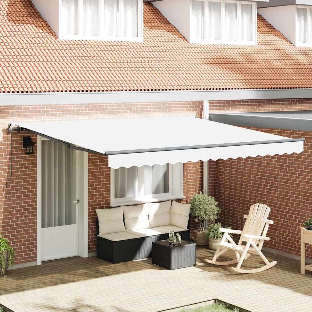 Manual Retractable Awning White 400x350 cm