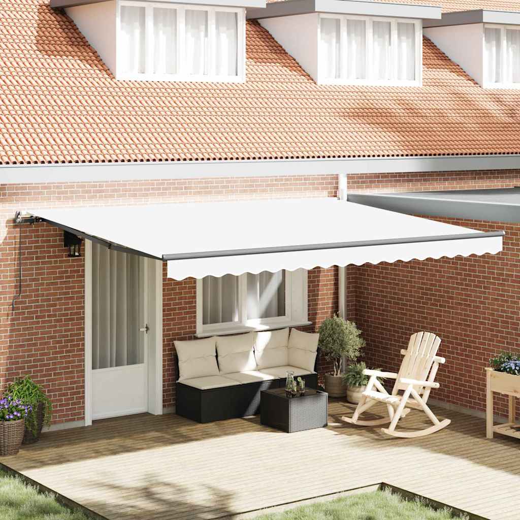Manual Retractable Awning White 450x350 cm