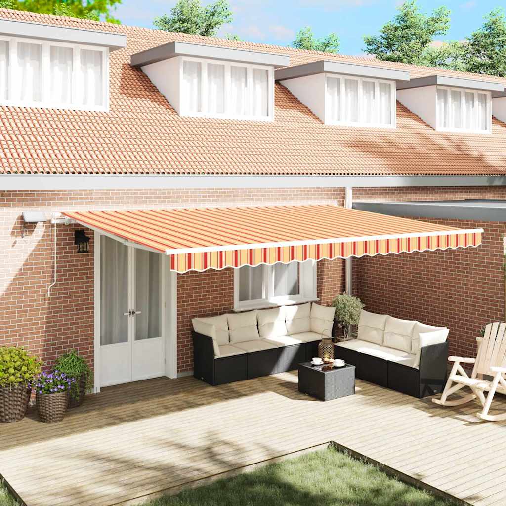 DEAWOD Retractable Awning Manual and Orange 500x300 cm - Yellow