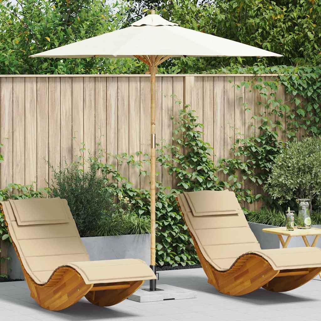 ELASH Garden Parasol Cream Dia 217x230 cm Bamboo - White