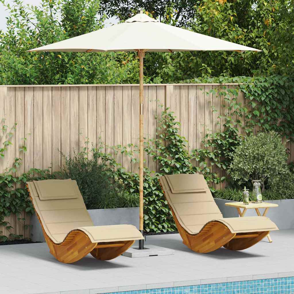 ELASH Garden Parasol Cream Dia 270x260 cm Bamboo - White