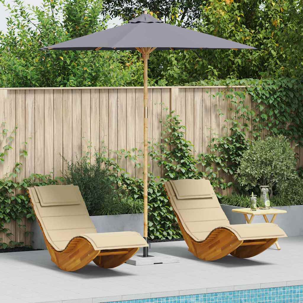 ELASH Garden Parasol Dark Dia 240x260 cm Bamboo - Grey