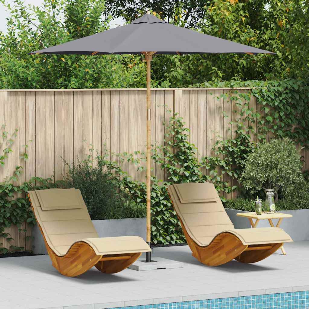 ELASH Garden Parasol Dark Dia 270x260 cm Bamboo - Grey