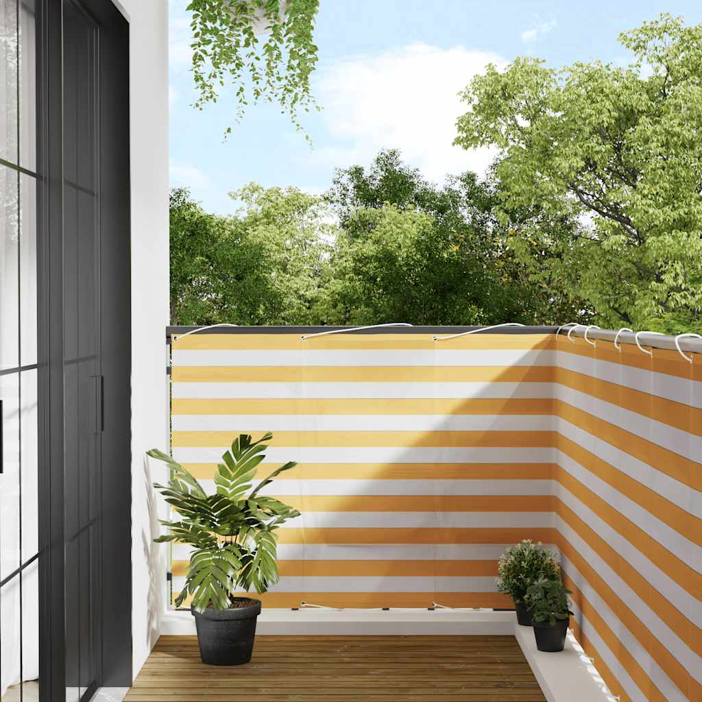 VAIBRO Balcony Screen and White Stripe 120x1000 cm - Yellow