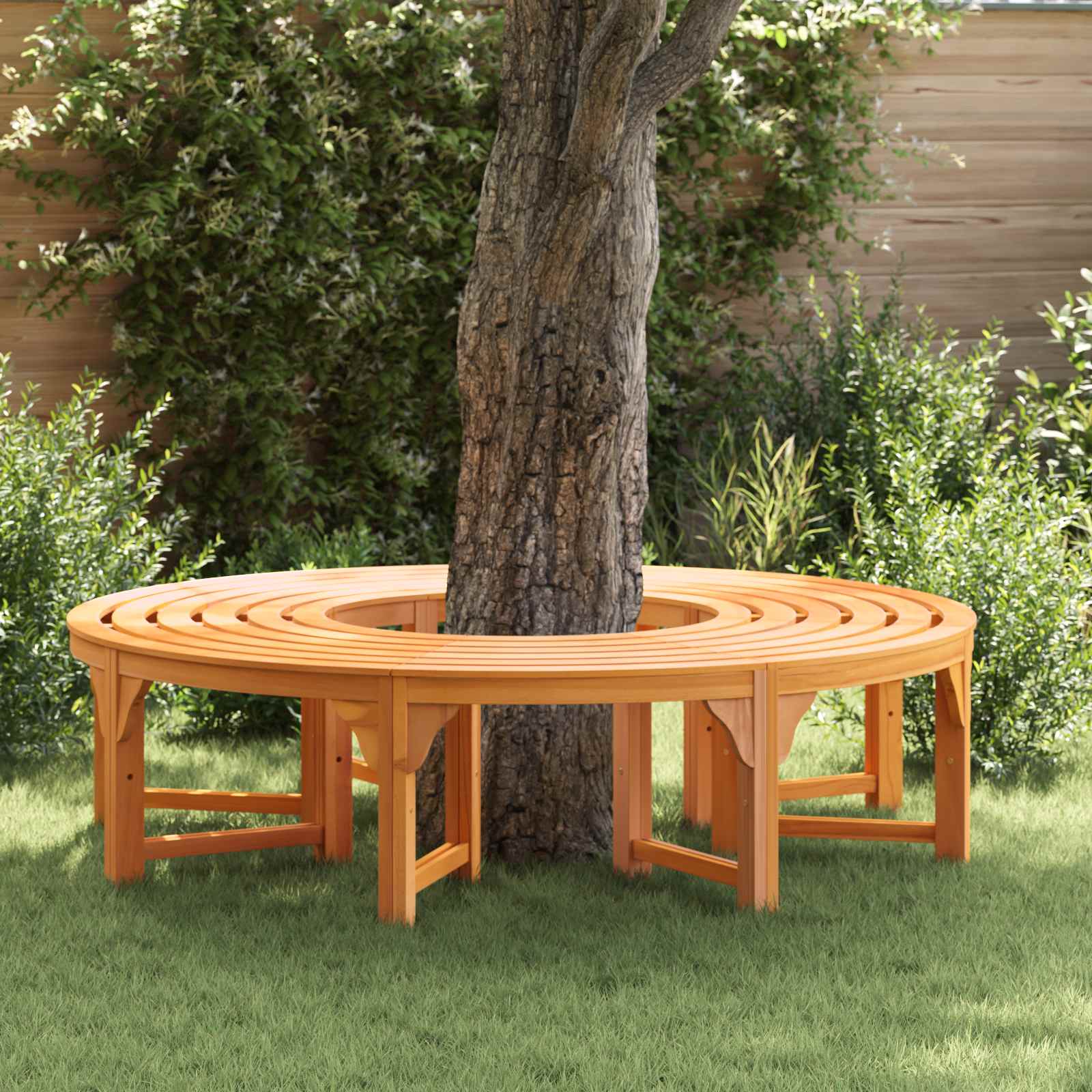 GRHBRO Tree Bench 2 pcs 160x80x45cm Solid Eucalyptus Wood - Natural