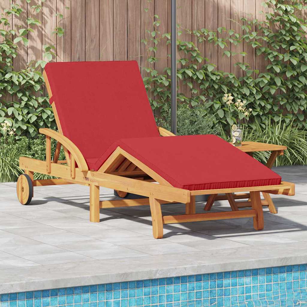BETON Sun Lounger Reclining 2 pcs Solid Acacia Wood - Red