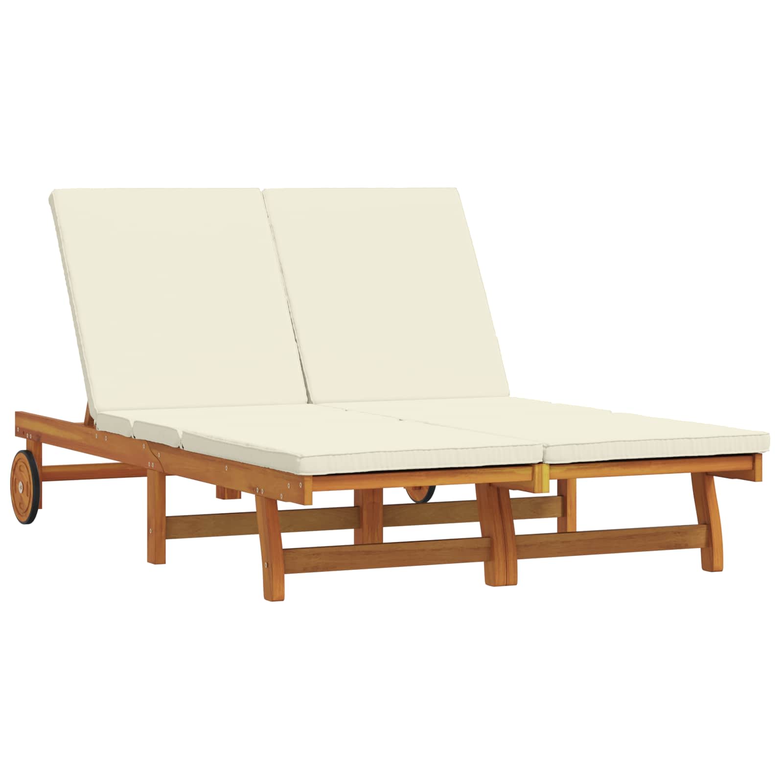 BETON Sun Lounger Reclining 125x200x84 cm Acacia Wooden - Brown