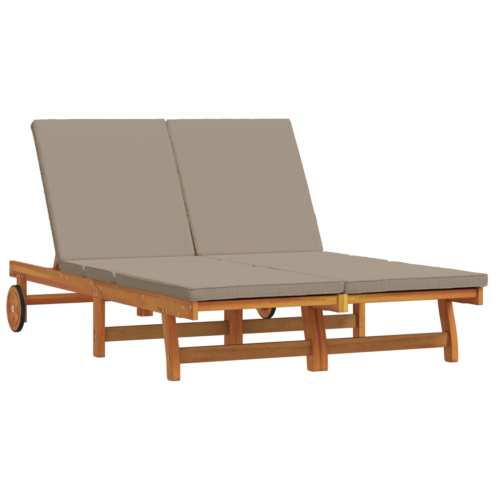 BETON Sun Lounger Reclining 125x200x84 cm Acacia Wooden - Brown