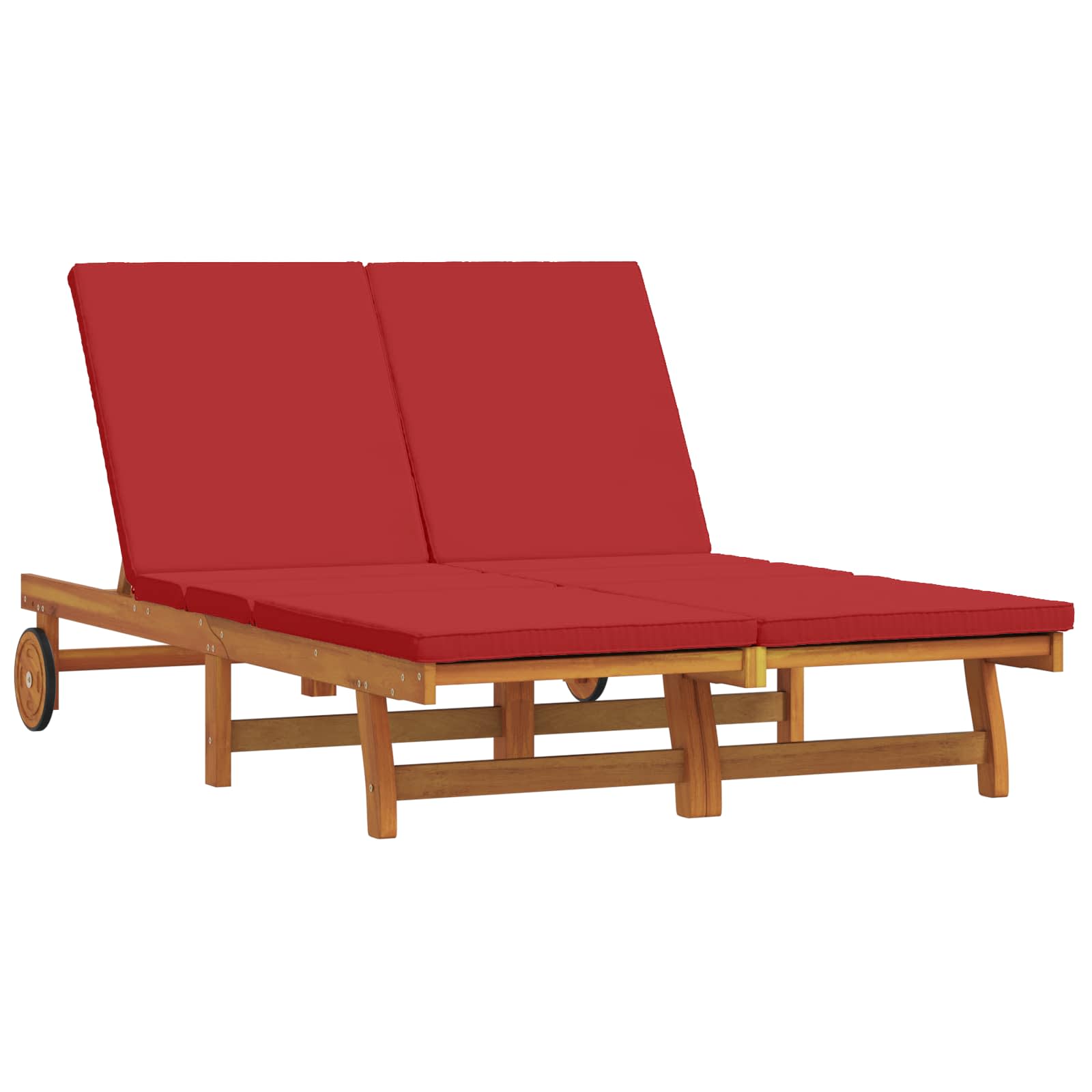 BETON Sun Lounger Reclining 125x200x84 cm Acacia Wooden - Brown