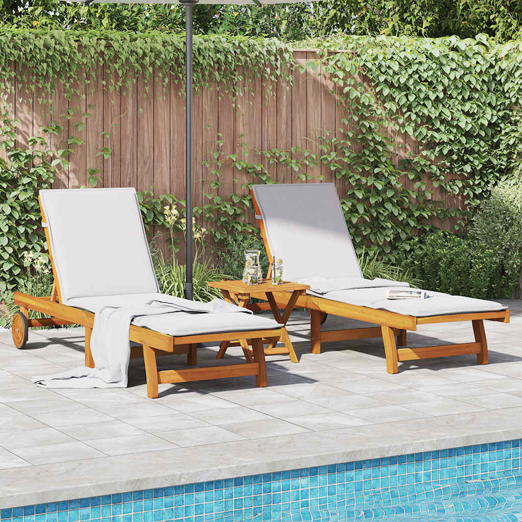 BETON Sun Loungers 2 pcs Solid Acacia Wood
