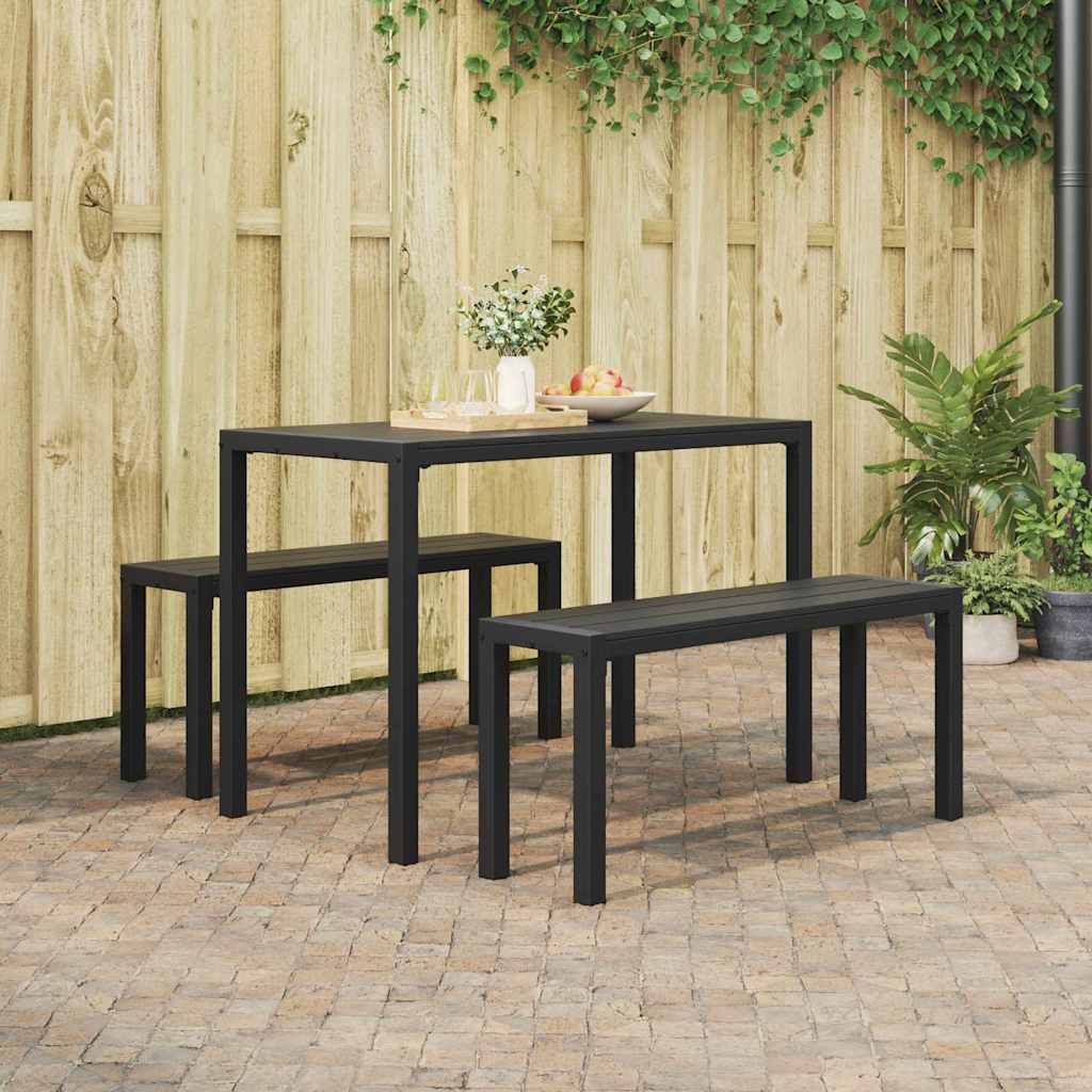 FADALE Garden Dining Set with Cushion 3 pcs Anthracite Steel