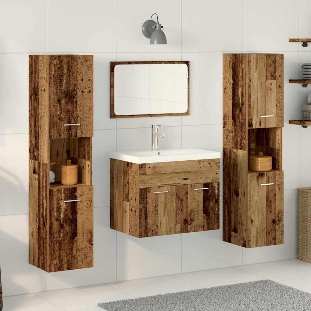 5 Piece Bathroom Furniture Set Old Wood Engineered Wood