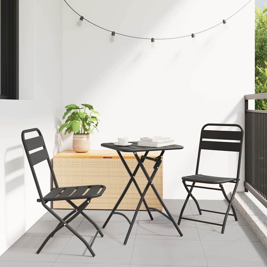 NALOFT Garden Folding Chair Folding 2 pcs Anthracite 42x52 x82cm
