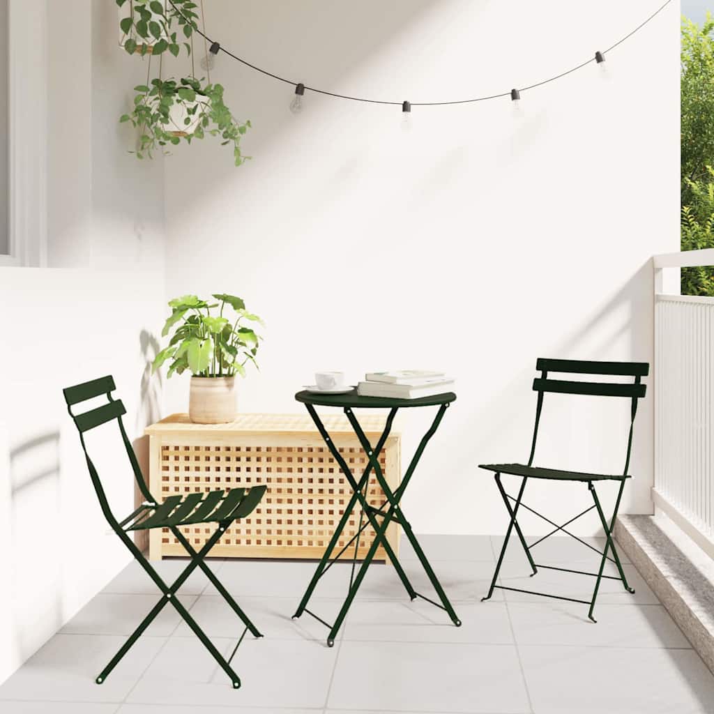 NALOFT Garden Folding Chair Folding 2 pcs 42x46x82cm Metal - Green