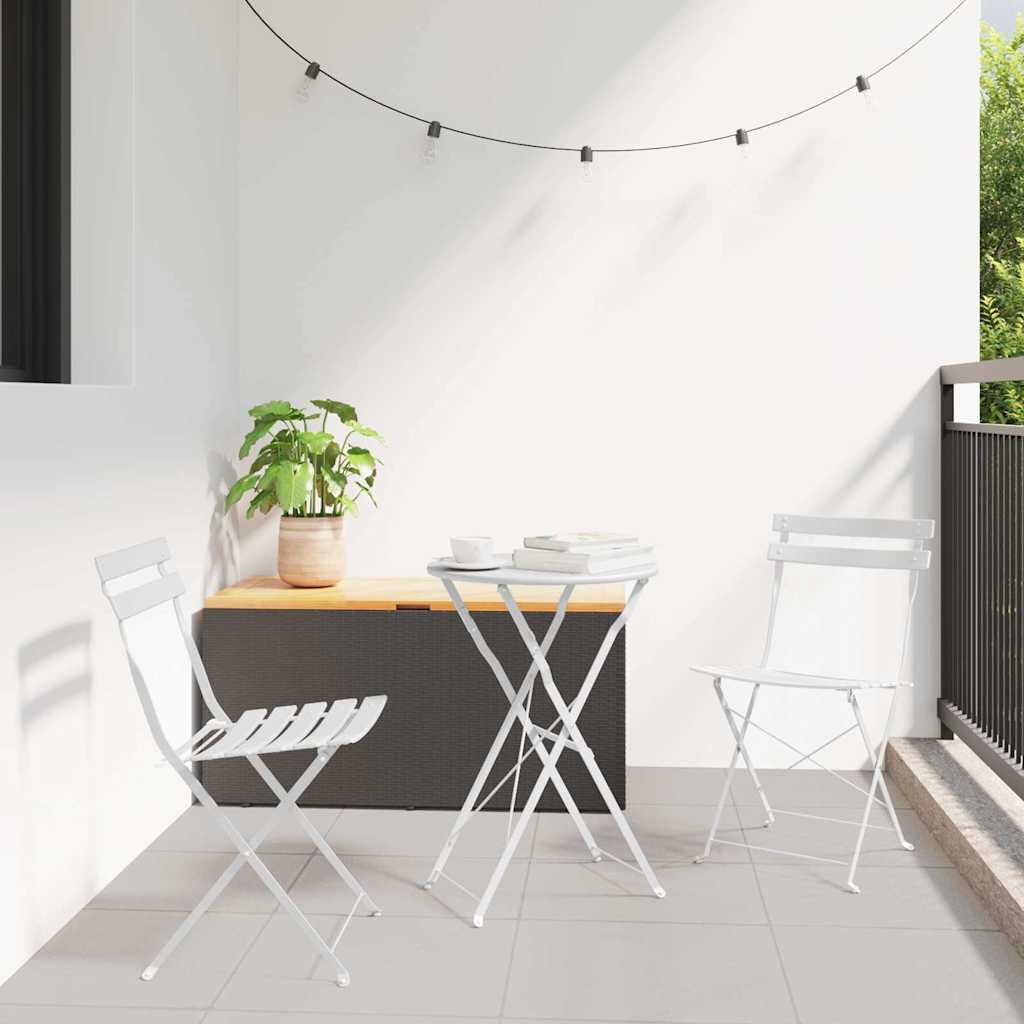 NALOFT Garden Folding Chair Folding 2 pcs 42x46x82cm Metal - White