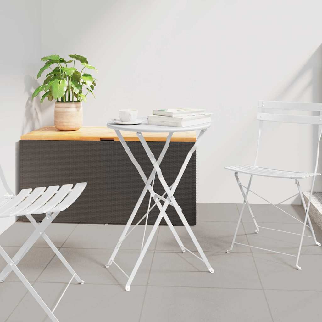NALOFT Bistro Table Folding Dia 50x71 cm Powder-coated Steel - White