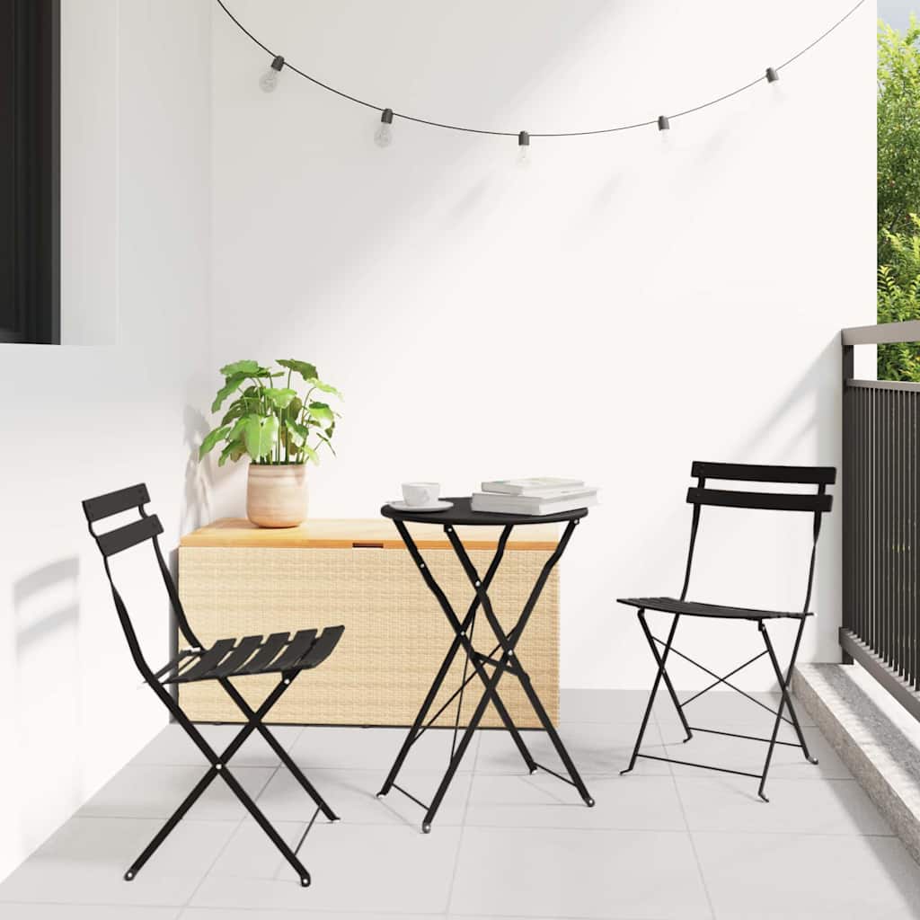 NALOFT Folding Bistro Set 3 pcs Anthracite Steel
