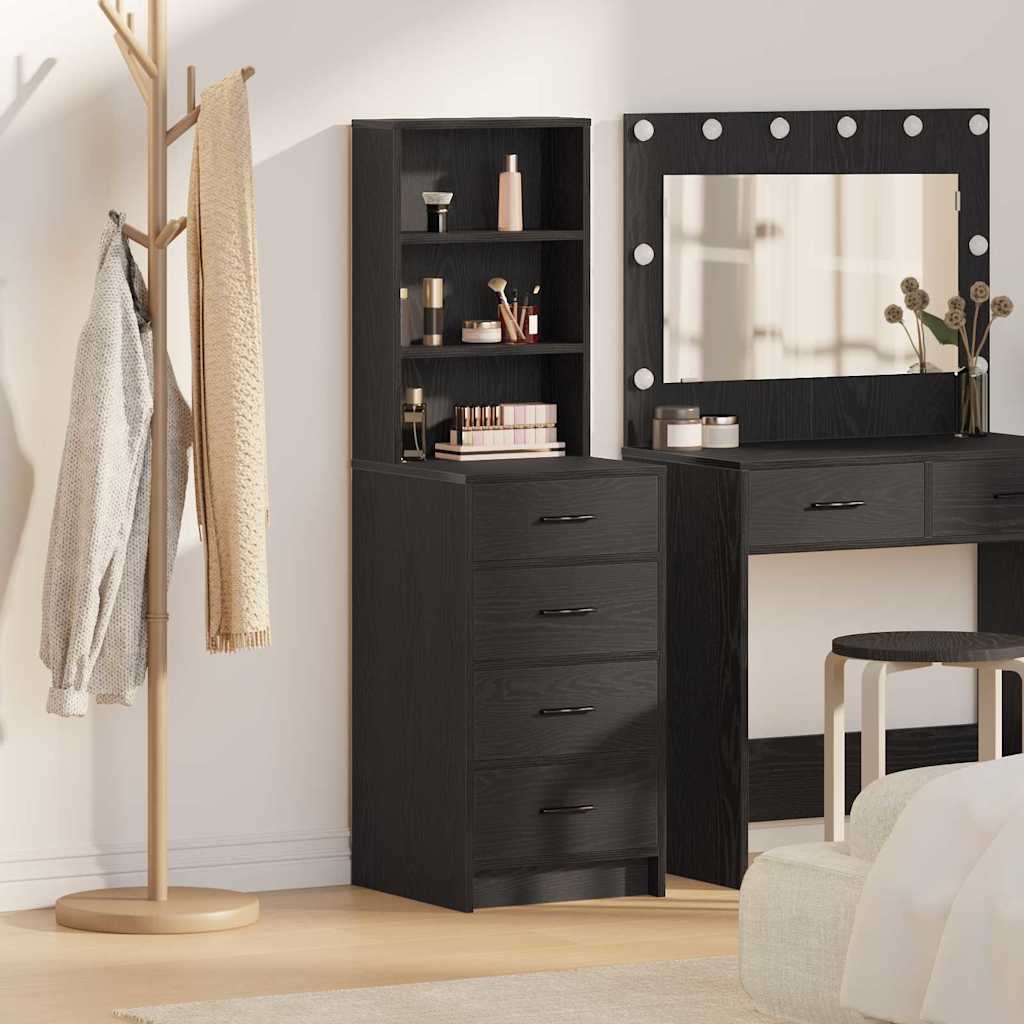Highboard Black Oak 40x41x135 cm Engineered Wood