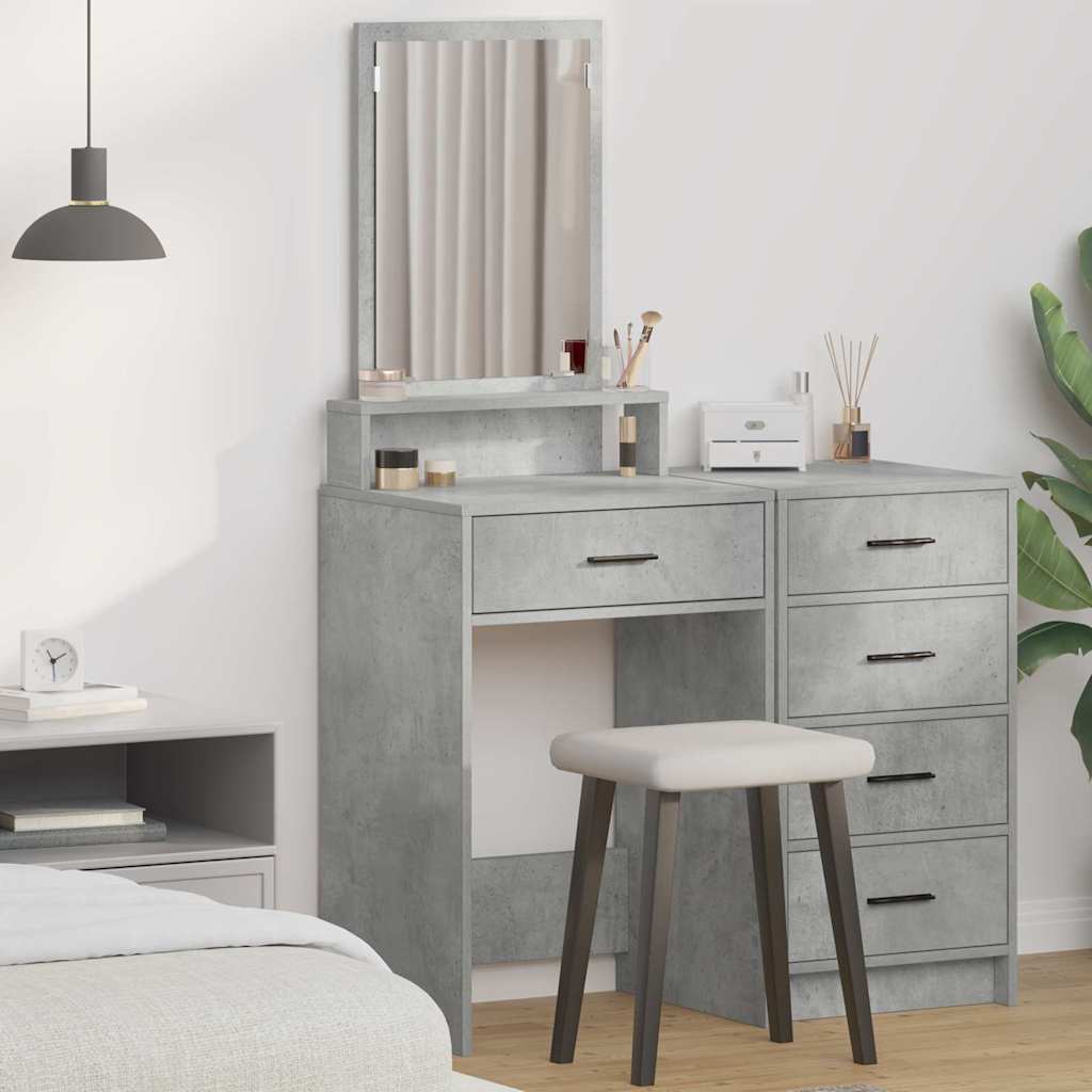 Dressing Table with Drawers, Concrete Grey, 50x41x140 cm