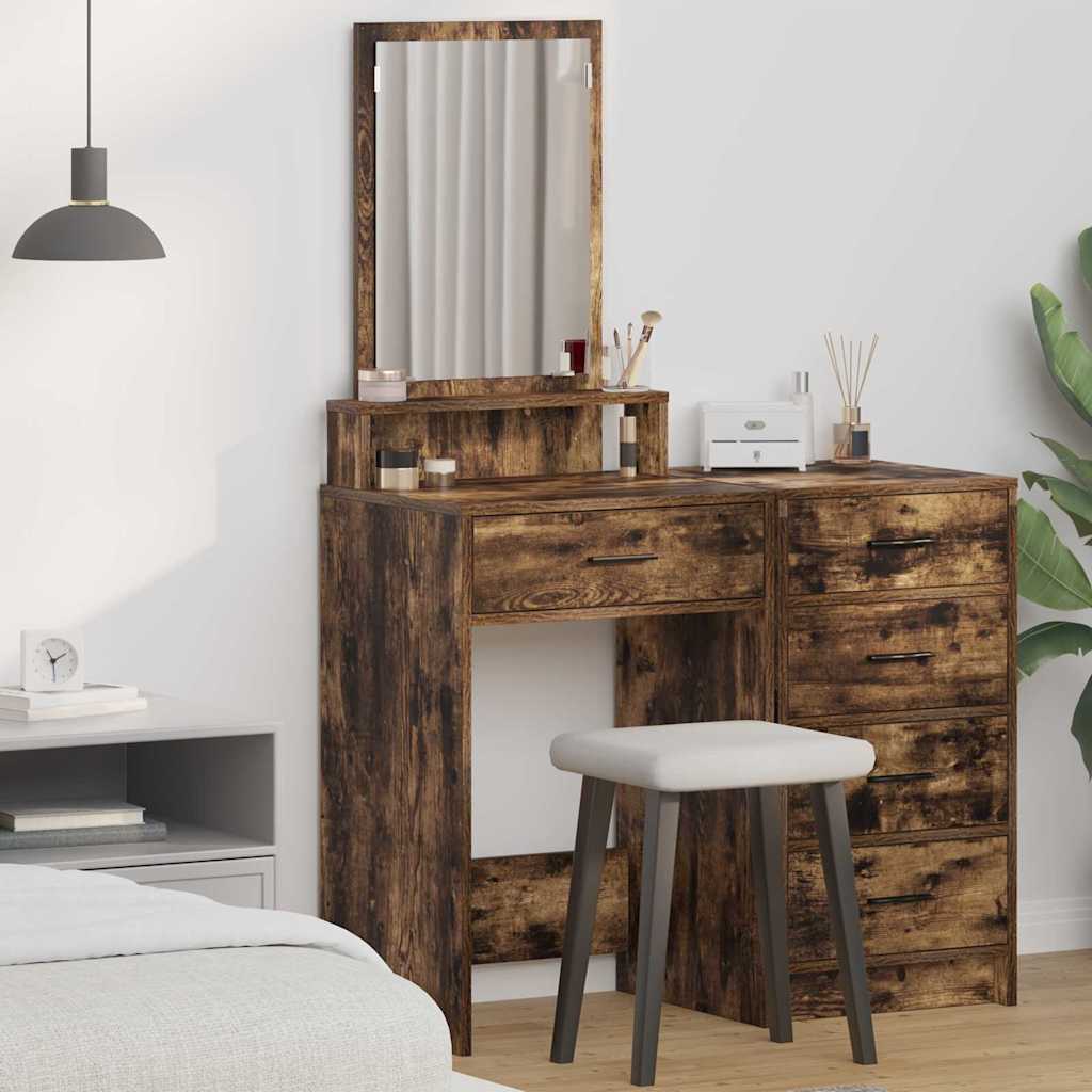 Dressing Table with Drawers - Smoked Oak, 50x41x140 cm