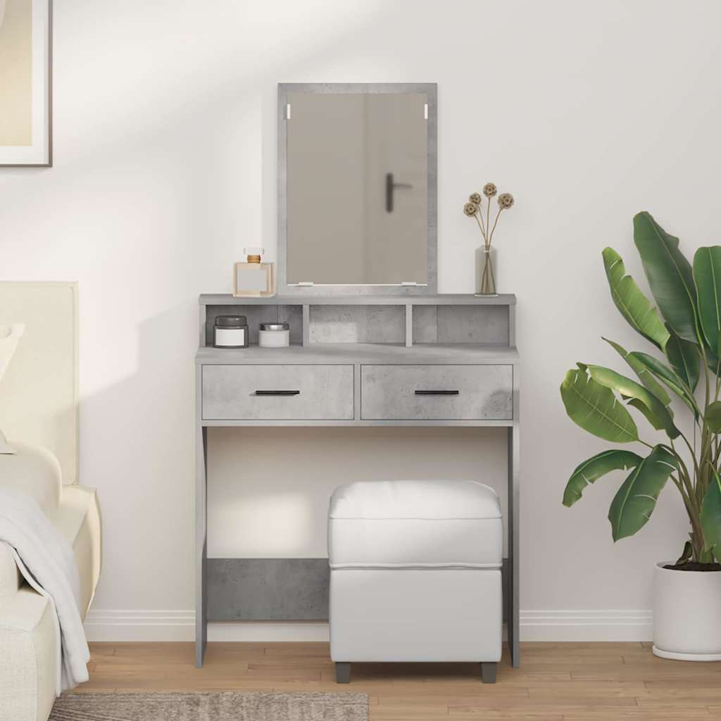 Dressing Table with Drawers Concrete Grey 79x41x140 cm