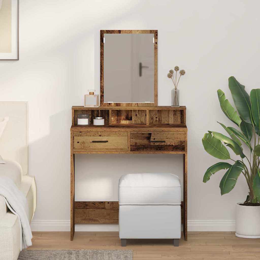 Dressing Table with Drawers - Vintage Wood 79x41x140 cm