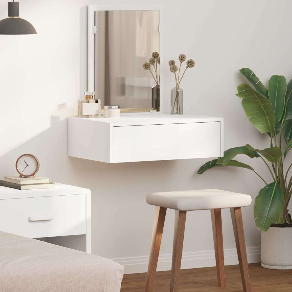 Wall Hanging Dressing Table White 60x40x70 cm