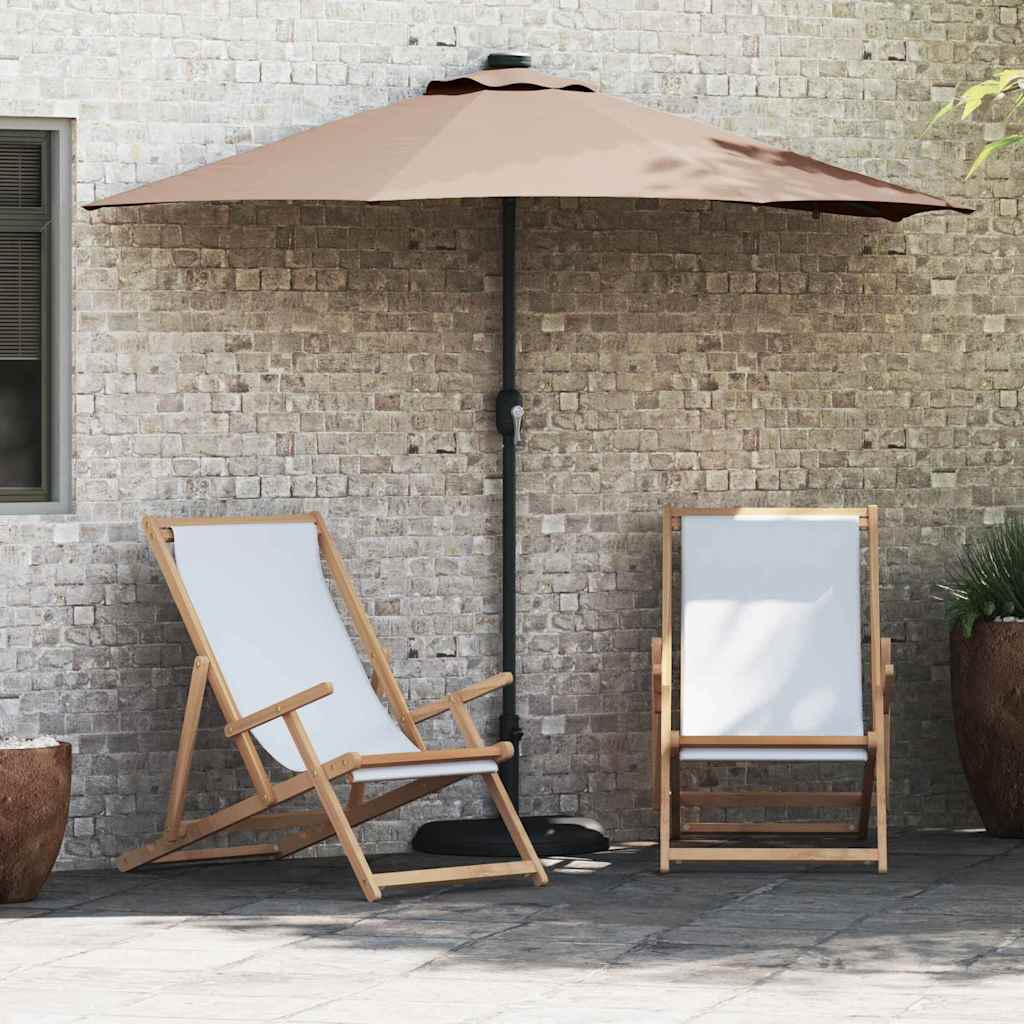TAGLEN Garden Parasol Taupe 294x150x223 cm Polyester and Steel